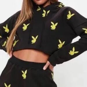 Playboy x Missguided Cropped Hoodie Size 6
